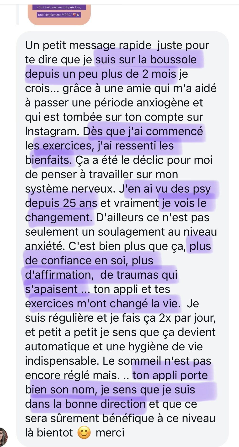 Témoignage d'une membre sur La Boussole Zéro Anxiété : « J'en ai vu, des psys, depuis 25 ans, et vraiment je vois le changement »